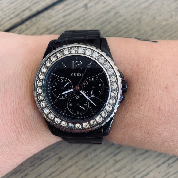 Guess Black and Crystal Multi-function watch - Picture 3 of 7